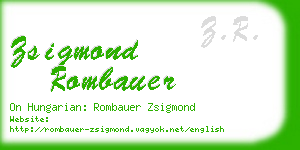 zsigmond rombauer business card